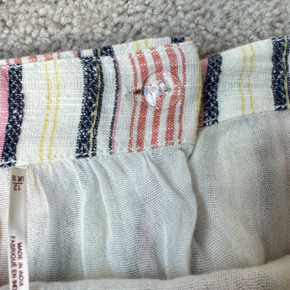 Free People Aubrey Sarong Skirt Wrap Skirt Colorful Stripes Cotton Size 12 Beach - Picture 12 of 15